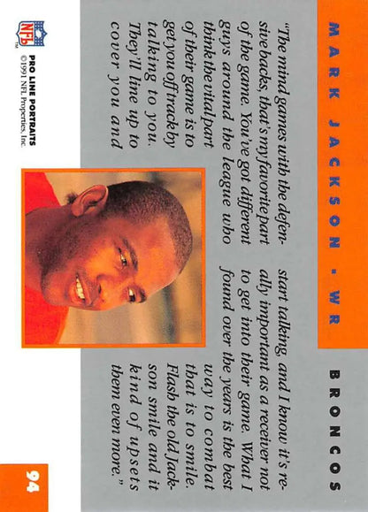 Basketball trading card featuring Mark Jackson from Pro Line Portraits with orange borders
