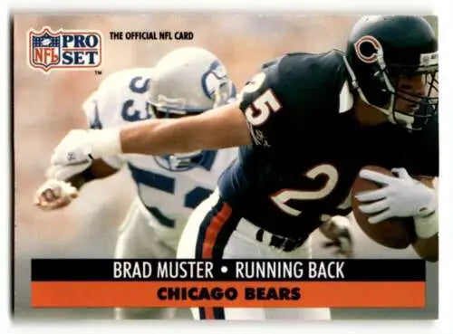Brad Muster Chicago Bears football card featuring original gloss, 1991 Pro Set #105