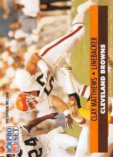 1991 Pro Set #122 Clay Matthews football trading card in original gloss, Near Mint