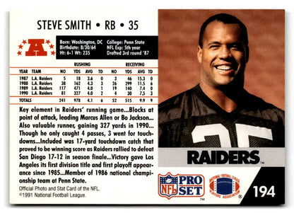1991 Pro Set #194 Steve Smith - Trading Cards