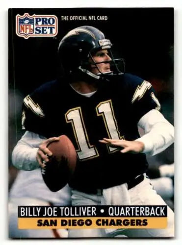 Billy Joe Tolliver original gloss football card from 1991 Pro Set San Diego Chargers