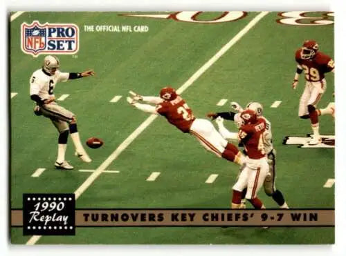 1991 Pro Set #331 Football Trading Card featuring Nick Lowery REP Kansas City Chiefs original gloss