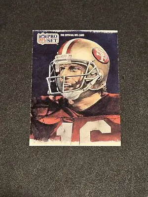 Football player trading card of Joe Montana from 1991 Pro Set San Francisco 49ers