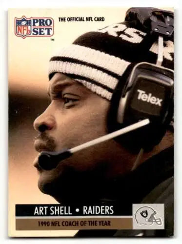 Art Shell Los Angeles Raiders football card with original gloss, 1991 Pro Set #4