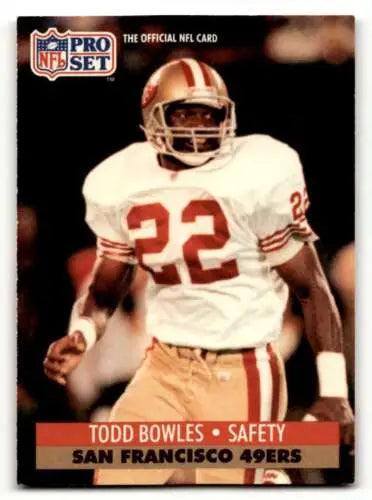 Todd Bowles San Francisco 49ers Football Card with original gloss, 1991 Pro Set #649