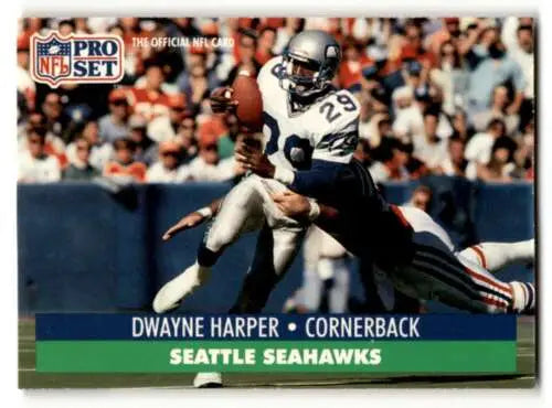 Dwayne Harper Seattle Seahawks football card from 1991 Pro Set original gloss finish
