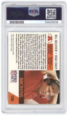 Graded 1991 Pro Set Bill Belichick Football Card PSA 7 image