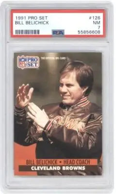 Pro Set Bill Belichick 1991 football PSA graded card featuring Cleveland Browns player