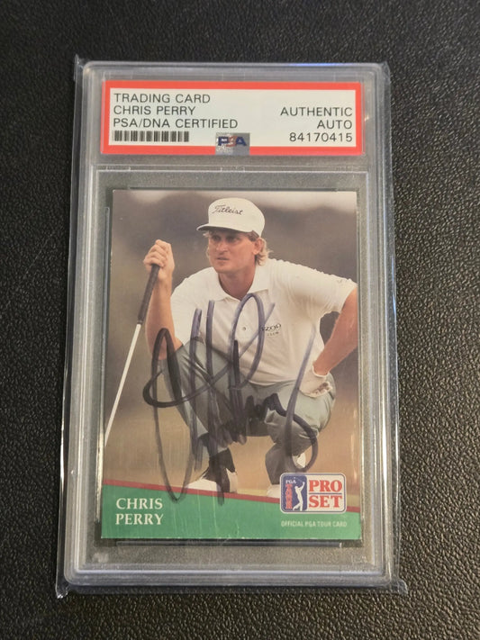 1991 Pro Set PGA Tour #137 Chris Perry PSA Authentic Autograph - Trading Card