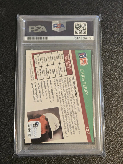 1991 Pro Set PGA Tour #137 Chris Perry PSA Authentic Autograph - Trading Card