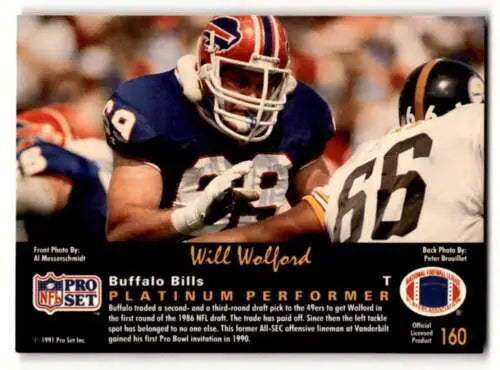 Will Wolford Pro Set Platinum football card featuring original gloss from 1991 Buffalo Bills