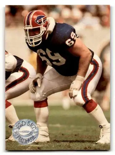 Football player in stance on 1991 Pro Set Platinum Will Wolford Buffalo Bills card