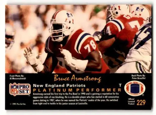 1991 Pro Set Platinum #229 Bruce Armstrong football card with original gloss design