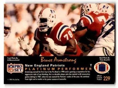 1991 Pro Set Platinum #229 Bruce Armstrong football card with original gloss design