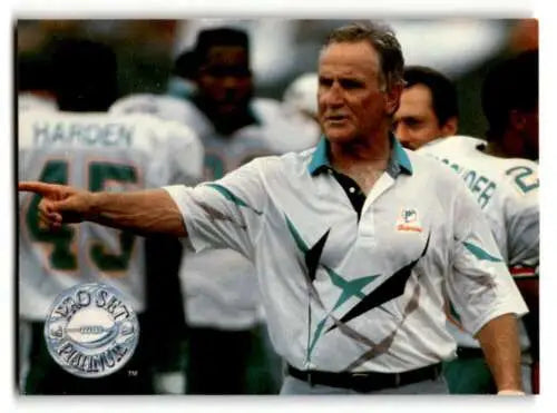 Football coach pointing on 1991 Pro Set Platinum Don Shula Miami Dolphins card