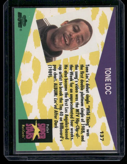 Vintage Tone Loc music trading card from 1991 Pro Set Super Stars MusiCards series