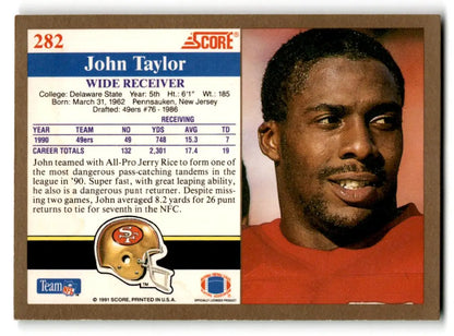 1991 Score #282 John Taylor - Trading Cards