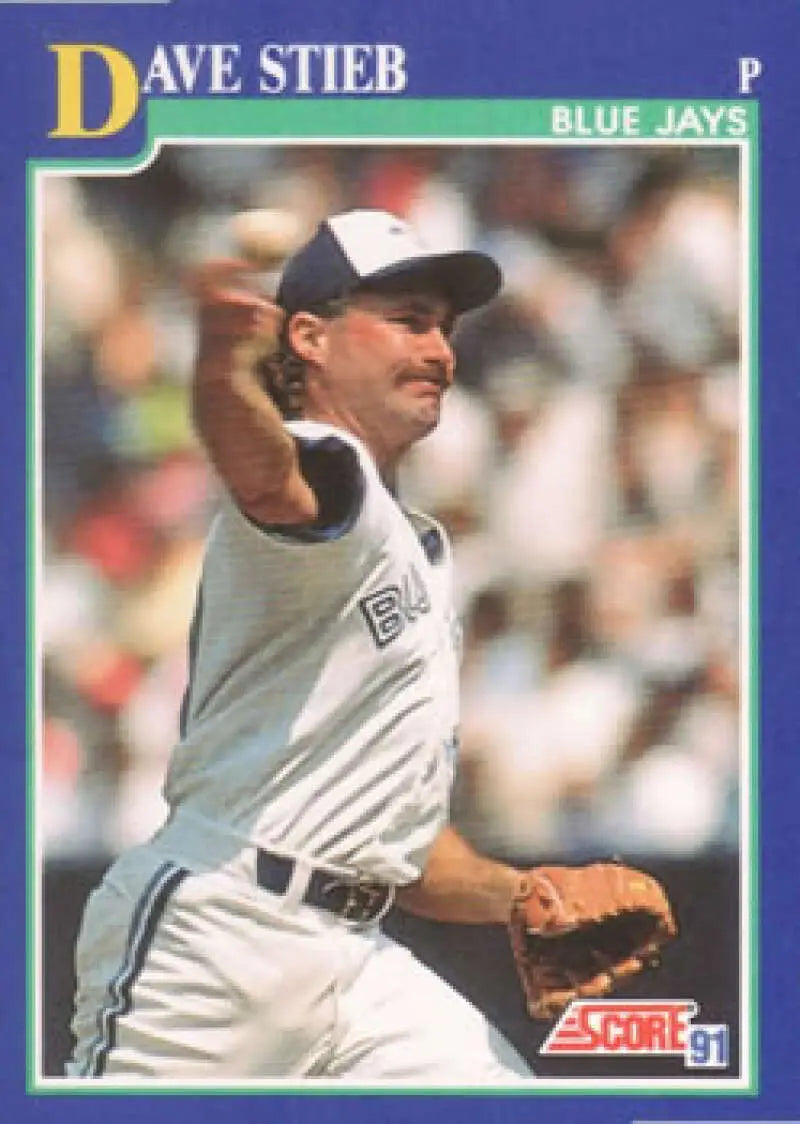 Blue Jays pitcher Dave Stieb mid-throw on 1991 Score #30 baseball card