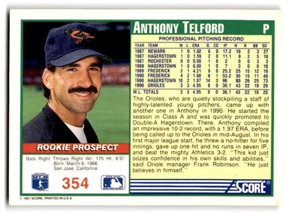 1991 Score #354 Anthony Telford - Trading Card