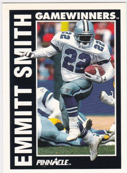 Emmitt Smith Game Winners card from 1991 Score featuring Dallas Cowboys star player