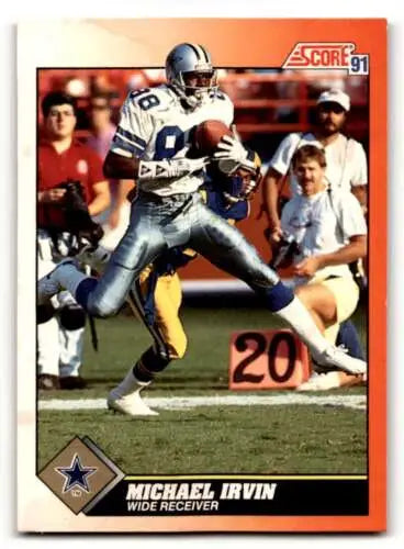 1991 Score #452 Michael Irvin Dallas Cowboys Football Card with original gloss finish