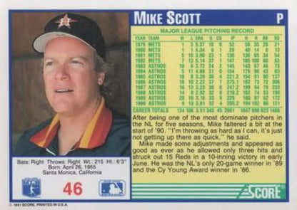 Baseball card of Mike Scott in black and orange cap for Houston Astros fans