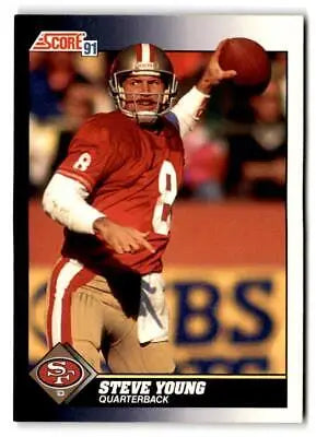 Steve Young 1991 Score #505 football card for San Francisco 49ers collectors
