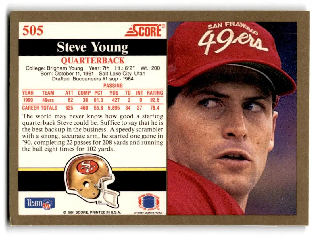 1991 Score #505 Steve Young - Trading Card