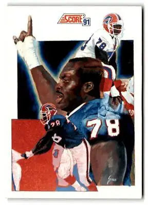 Football trading card of Bruce Smith, Buffalo Bills, jersey 78, celebrating enthusiastically