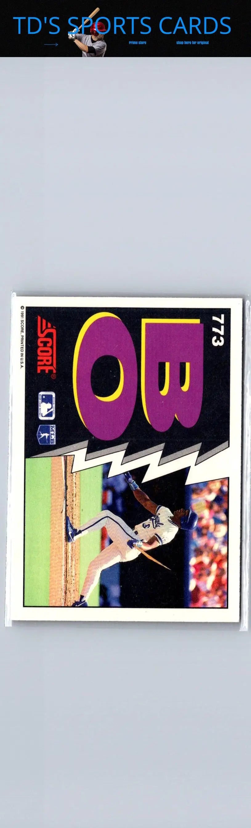 1991 Score Bo Jackson baseball card digital image for collectible sports card product
