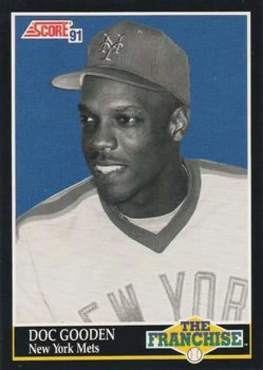 Dwight Gooden New York Mets baseball card from 1991 Score featuring player in uniform