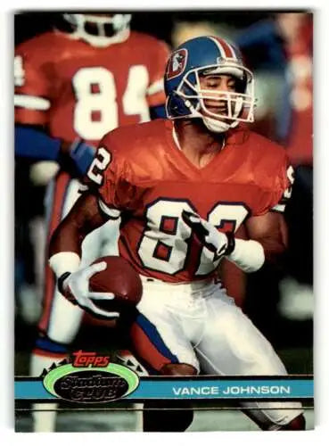1991 Stadium Club #123 Vance Johnson Denver Broncos Football Card original gloss