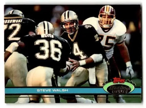 Original gloss 1991 Stadium Club Steve Walsh New Orleans Saints football card