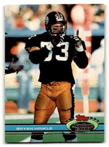 Original gloss 1991 Stadium Club #130 Bryan Hinkle Pittsburgh Steelers football card