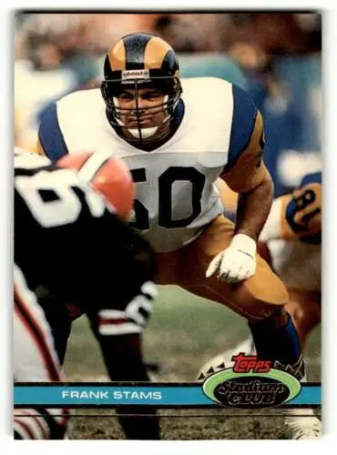 Frank Stams Los Angeles Rams football card with original gloss from 1991 Stadium Club