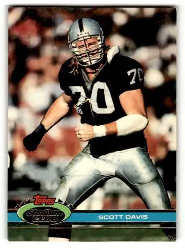 Scott Davis Los Angeles Raiders football card original gloss from 1991 Stadium Club
