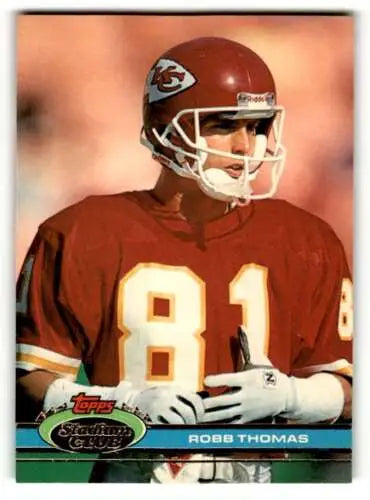Robb Thomas Kansas City Chiefs football card with original gloss 1991 Stadium Club #184