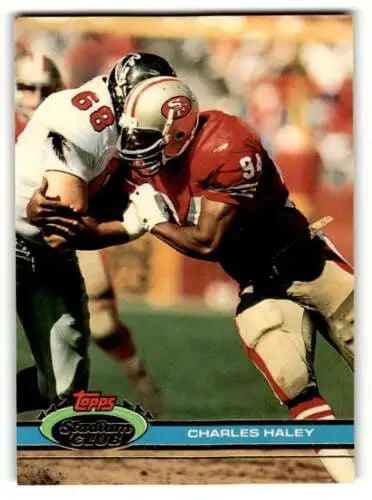 1991 Stadium Club #232 Charles Haley San Francisco 49ers Football Card with original gloss