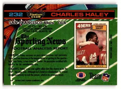 Original gloss 1991 Stadium Club #232 Charles Haley San Francisco 49ers Football Card