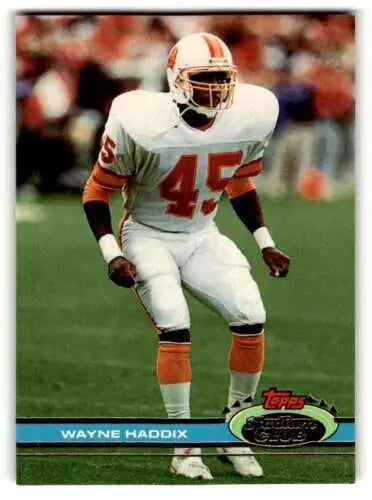 Original gloss Wayne Haddix Tampa Bay Buccaneers football card 1991 Stadium Club #241