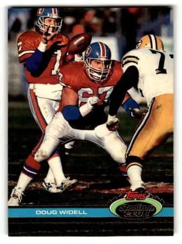 Doug Widell Denver Broncos football card, original gloss, 1991 Stadium Club #25