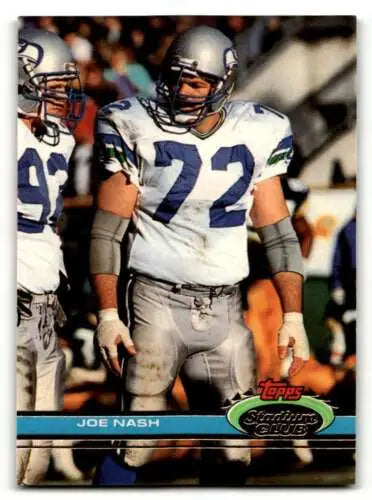 Joe Nash Seattle Seahawks football card 1991 Stadium Club original gloss NM