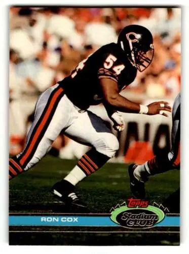 Ron Cox Chicago Bears football card with original gloss from 1991 Stadium Club
