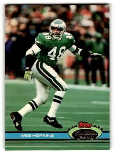 Original gloss 1991 Stadium Club #283 Wes Hopkins Philadelphia Eagles Football Card
