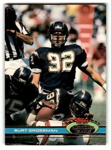 Burt Grossman San Diego Chargers football card with original gloss 1991 Stadium Club #292