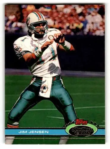 1991 Stadium Club Jim C. Jensen Miami Dolphins football card with original gloss finish