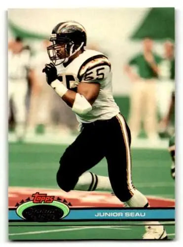 1991 Stadium Club Junior Seau San Diego Chargers football card with original gloss