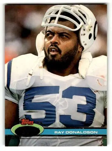 Original gloss Ray Donaldson Indianapolis Colts Football Card 1991 Stadium Club #336