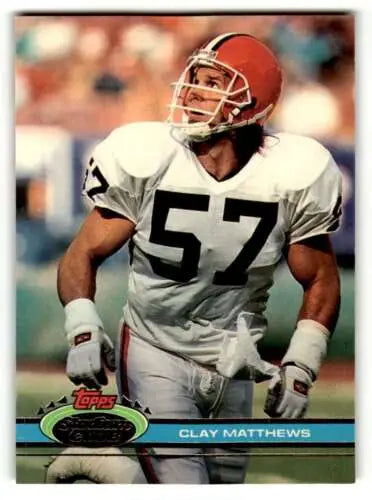 Original gloss 1991 Stadium Club Clay Matthews Cleveland Browns football card