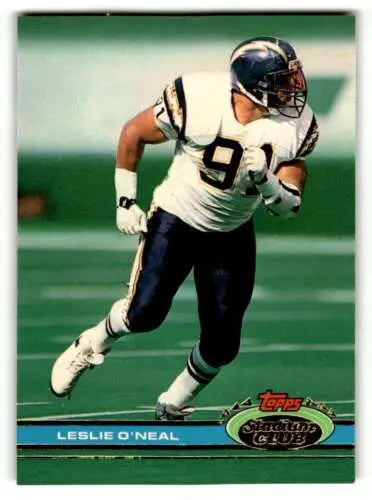 Leslie O’Neal 1991 Stadium Club football card San Diego Chargers original gloss